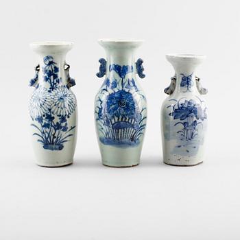 VASER, 3 st,  porslin, Kina, 1800-tal.