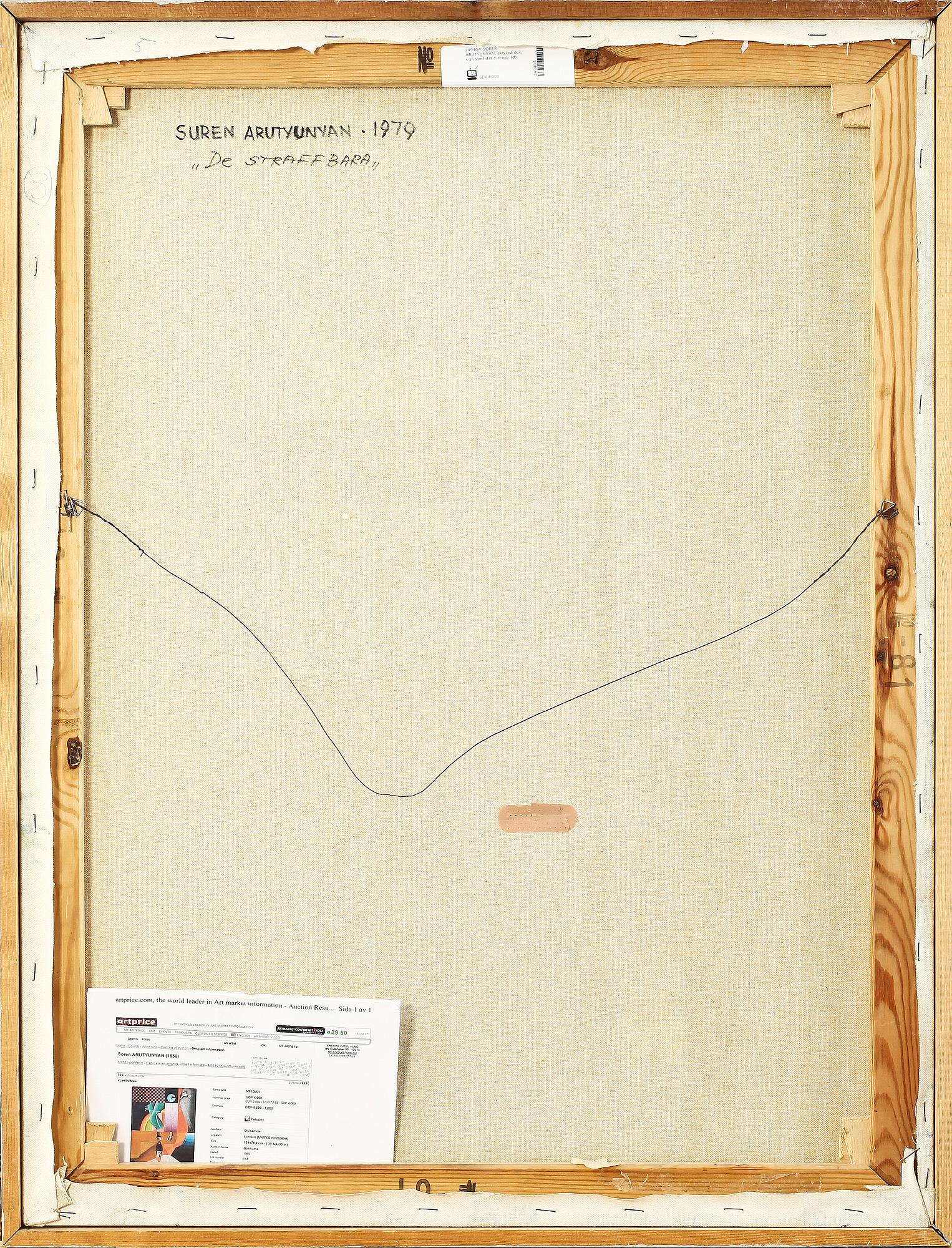 SOREN ARUTYUNYAN, akryl på duk, sign samt dat 1979 a tergo.