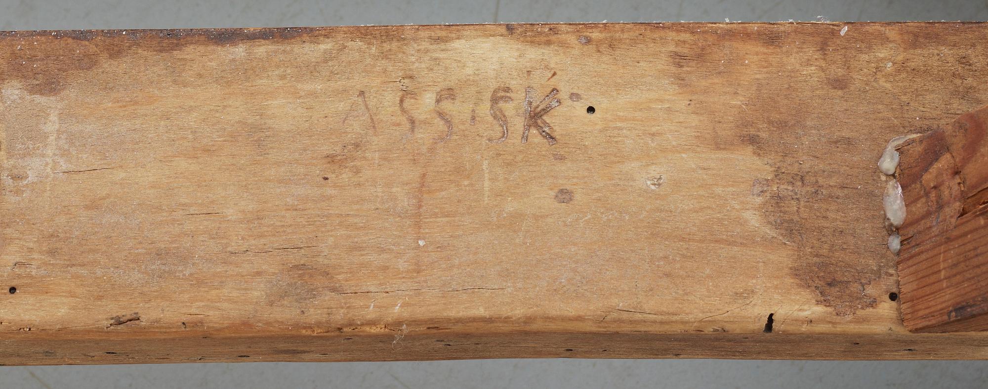 STOLAR, 4 st, gustavianska, bla Johannes Andersson, Skår, Lindome (1763-1840).