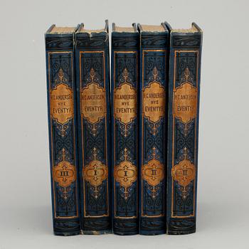 H.C. ANDERSEN, 5 vol, "Nye eventyr og historier", I-III, Köpenhamn 1870-74.