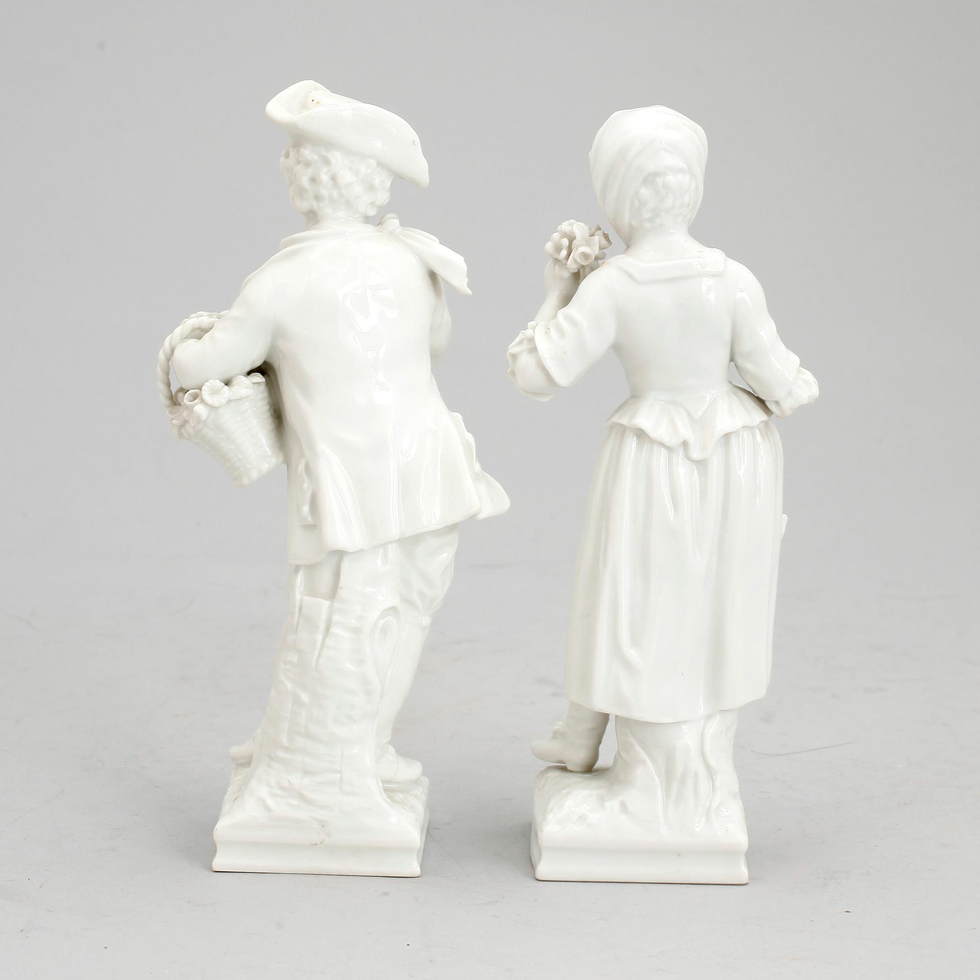FIGURINER, ett par, porslin, KPM, Berlin, 1900-tal.