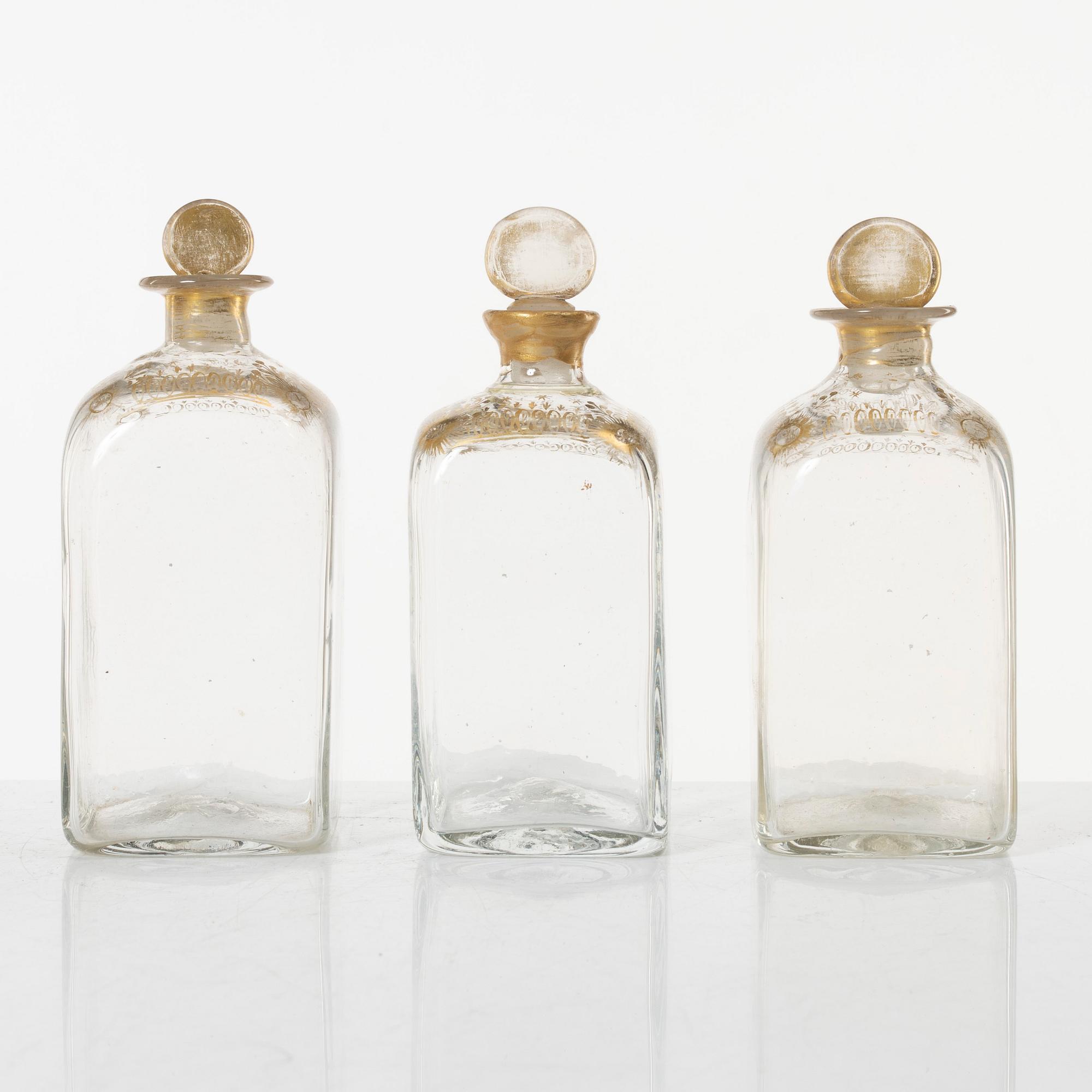 A box with bottles, late Gustavian, circa 1800.