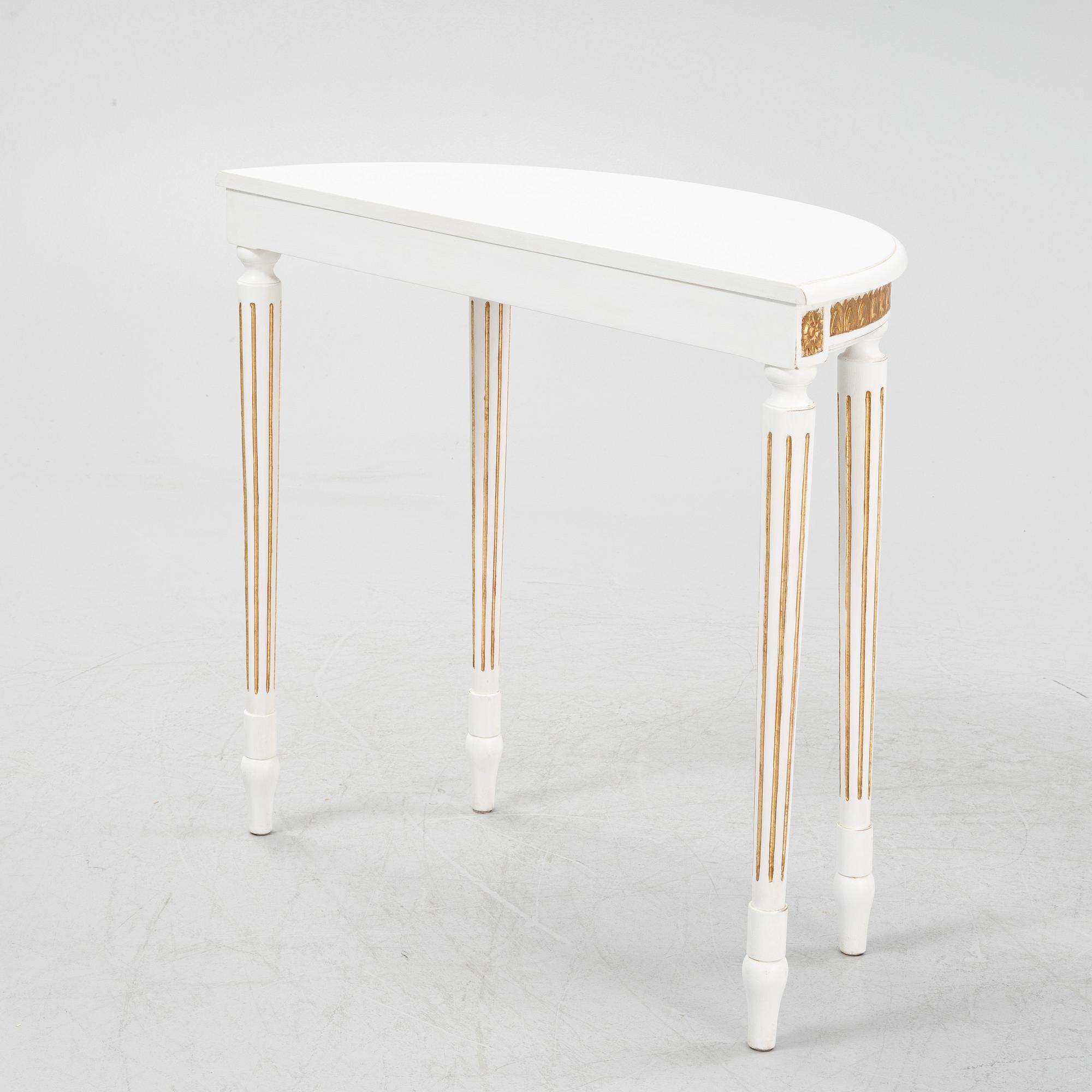 A Gustavian style side table, around 1900.