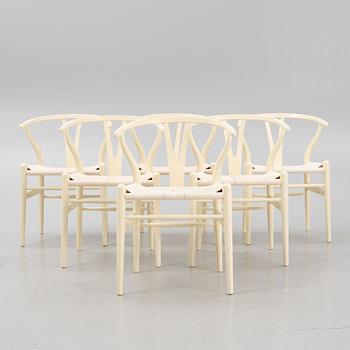 Hans J. Wegner, stolar, 6 st, modell CH24, "Y-stolen, Carl Hansen & Son, Danmark.