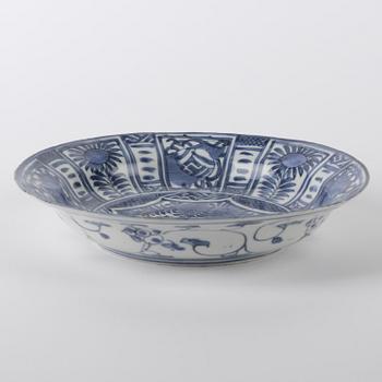 A Japanese blue and white dish, 18th Century.