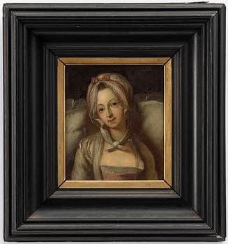 Okänd konstnär, omkring 1800, Kvinna med vit sjal.