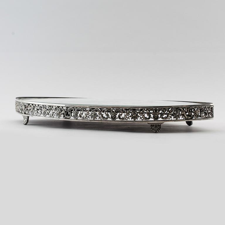 SPEGELPLATÅ, nysilver, empire, 1800-tal.