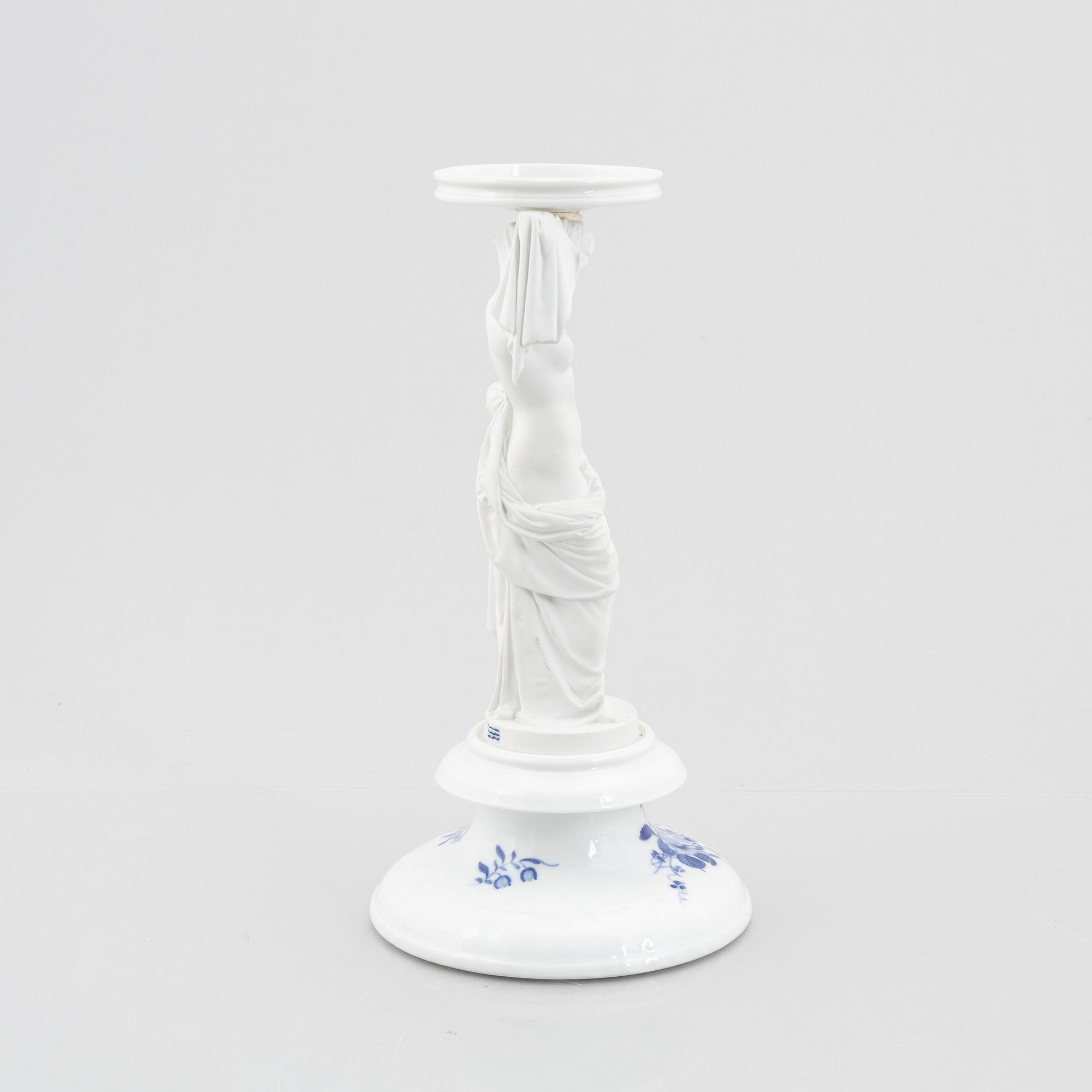Fot till lampa eller uppsatsskål, porslin och parian, Royal Copenhagen, Danmark, 1889-1922.