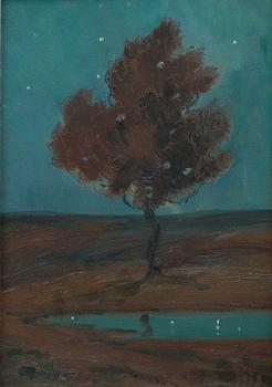 oil on board, signed and dated 1912.