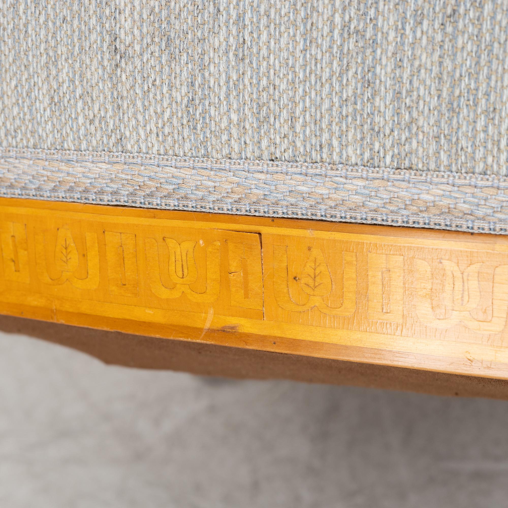 Carl Malmsten, attributed to. A pair of inlay easy chairs, mid 20th Century.