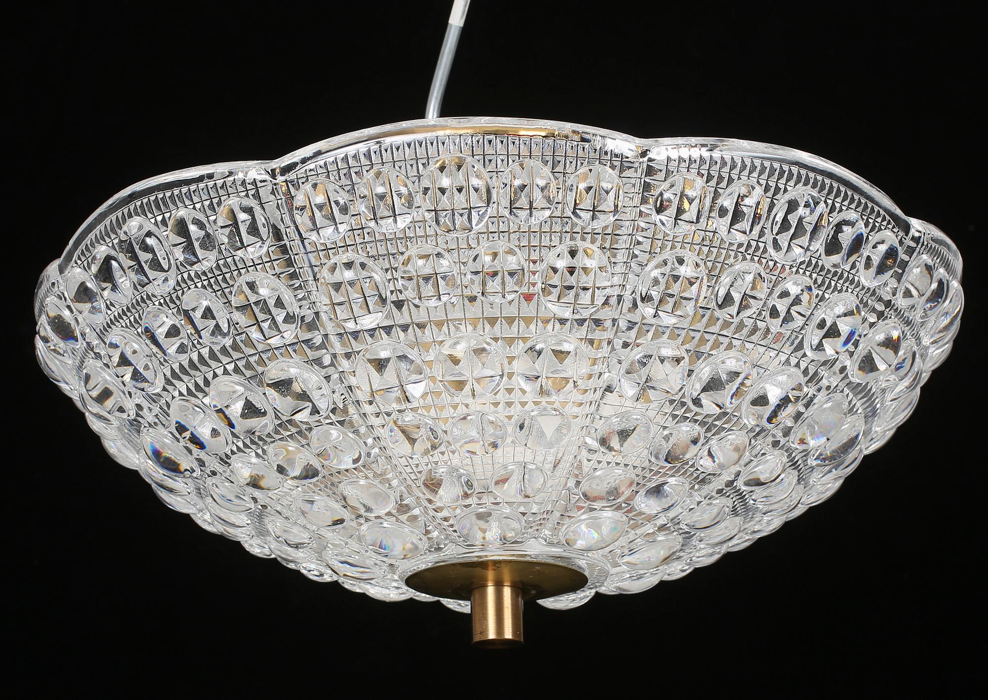 TAKPLAFOND, glas. Carl Fagerlund, Orrefors, 1900-talets andra hälft.