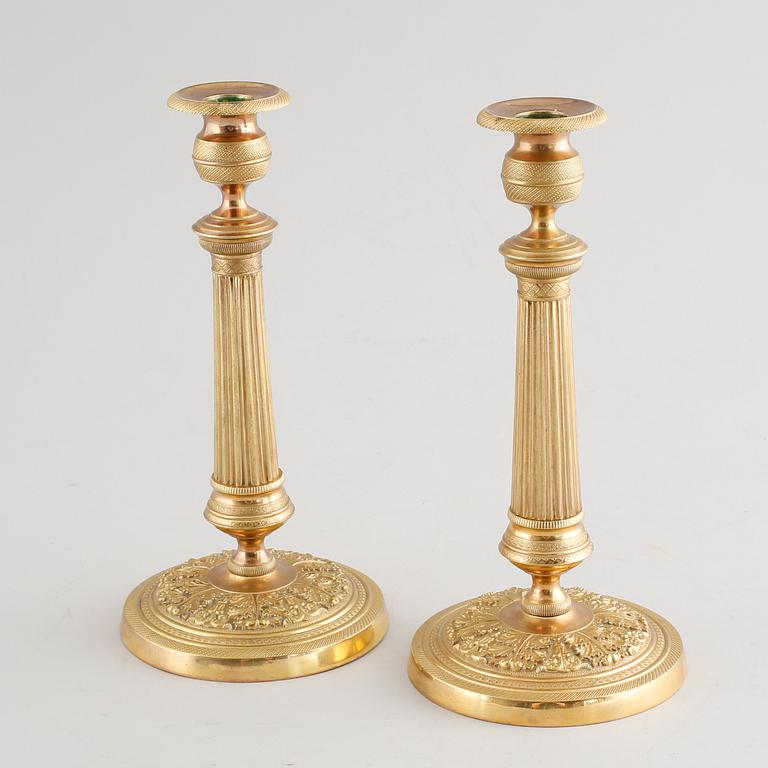 A PARI OF CANDLESTICKS, 19th century.