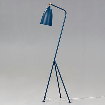 Greta Magnusson Grossman, a 'G-33' blue lacquered floor lamp, Bergboms, Malmö Sweden 1950's.