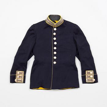 a Swedish early 20th Century four piece Swedish military uniform for captain at Svea Livgarde in Stockholm.