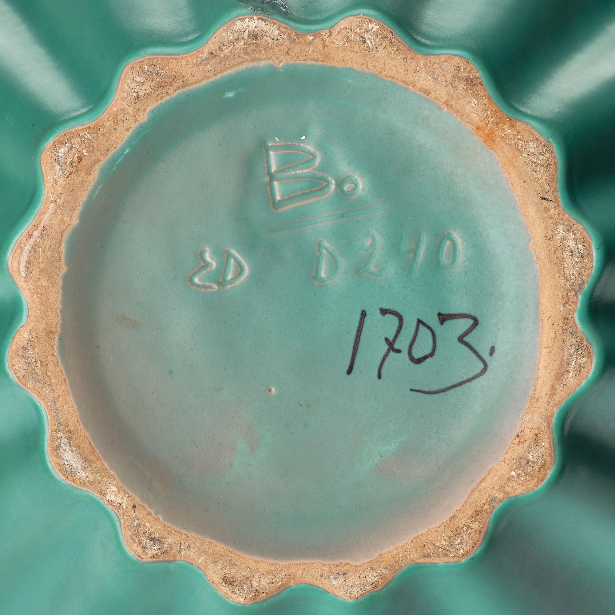 Ewald Dahlskog, two faience vases, Bo Fajans 1930's.