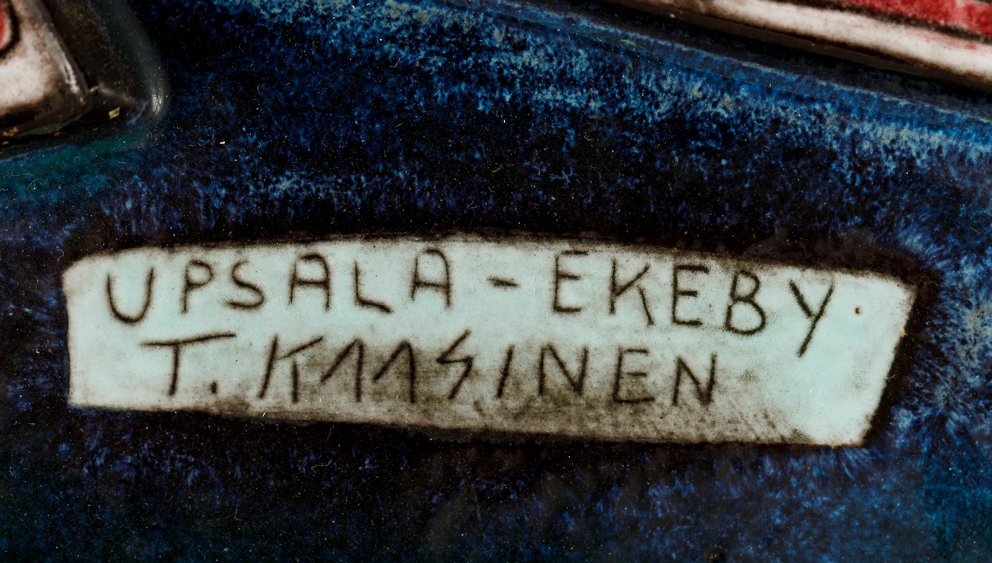 VÄGGPLAKETT, stengods, Taisto Kaasinen, Upsala-Ekeby.