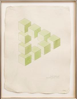 Oscar Reutersvärd, water color,, signed.