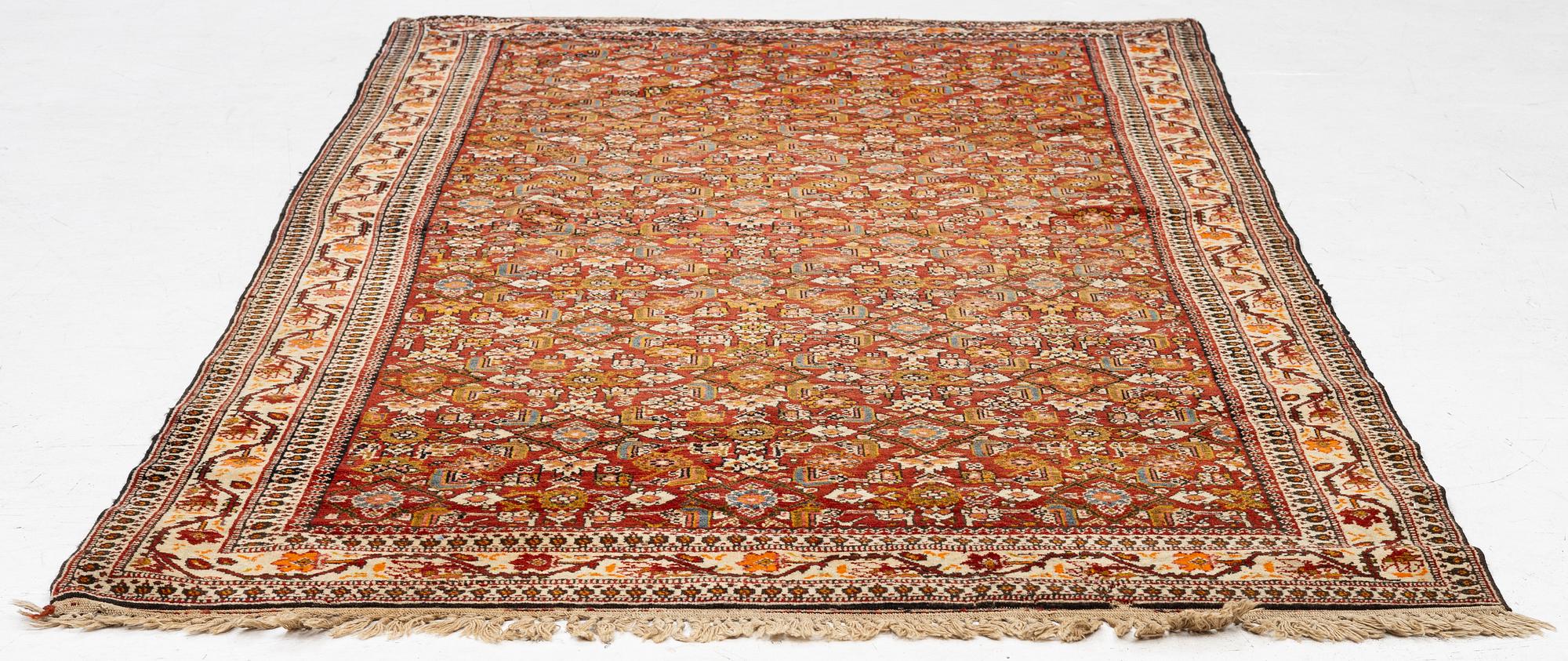 Rug, antique Ardabil probably, approx. 212 x 117 cm.