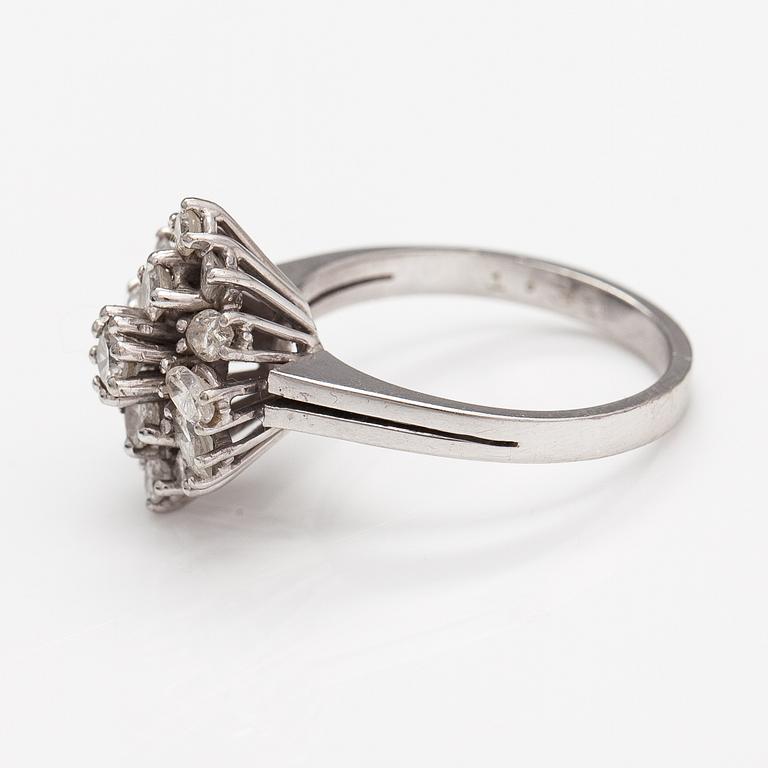 An 18K white gold ring with diamonds ca. 1.31 ct in total. Westerback, Helsinki 1974.