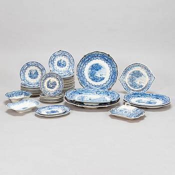 A 49 piece dinner service from Suotniemi Faience and Porcelain Factory, 1842-93, Käkisalmi Finland.