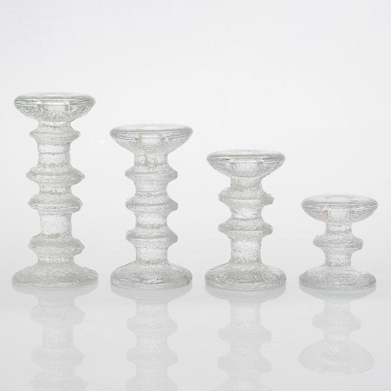 Timo Sarpaneva, a set of eight Festivo' glass candlesticks for Iittala.