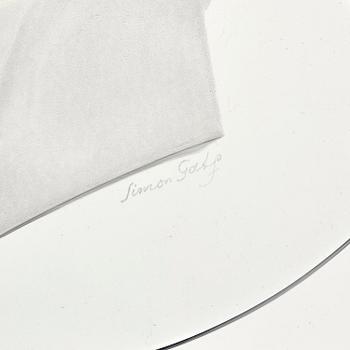 Simon Gate, an engraved glass portrait plaque, Orrefors ca. 1935.