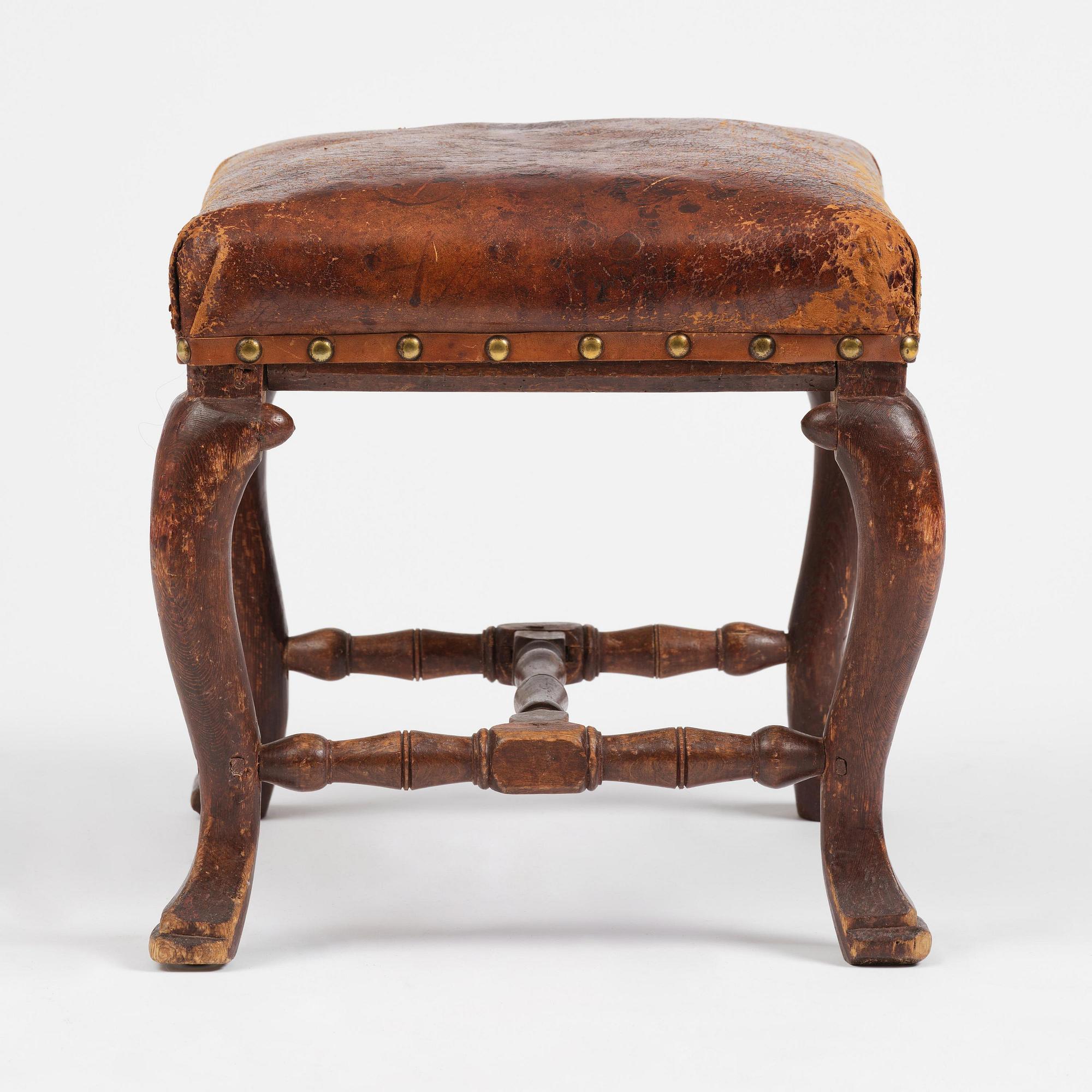A Swedish late baroque stool, mid 18th century.