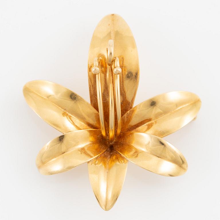 Stigbert, Engelbert, brosch, 18K guld i form av blomma.