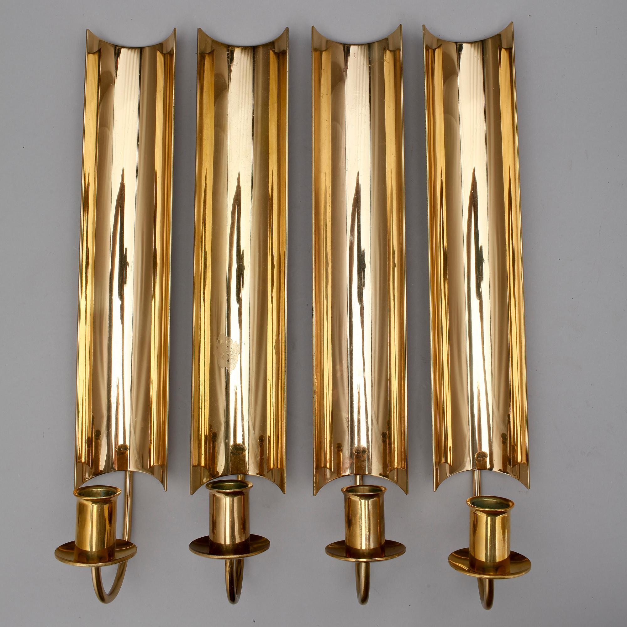 VÄGGLJUSSTAKAR, 4 st, Reflex", Pierre Forsell, Skultuna, 1900-talets fjärde kvartal.