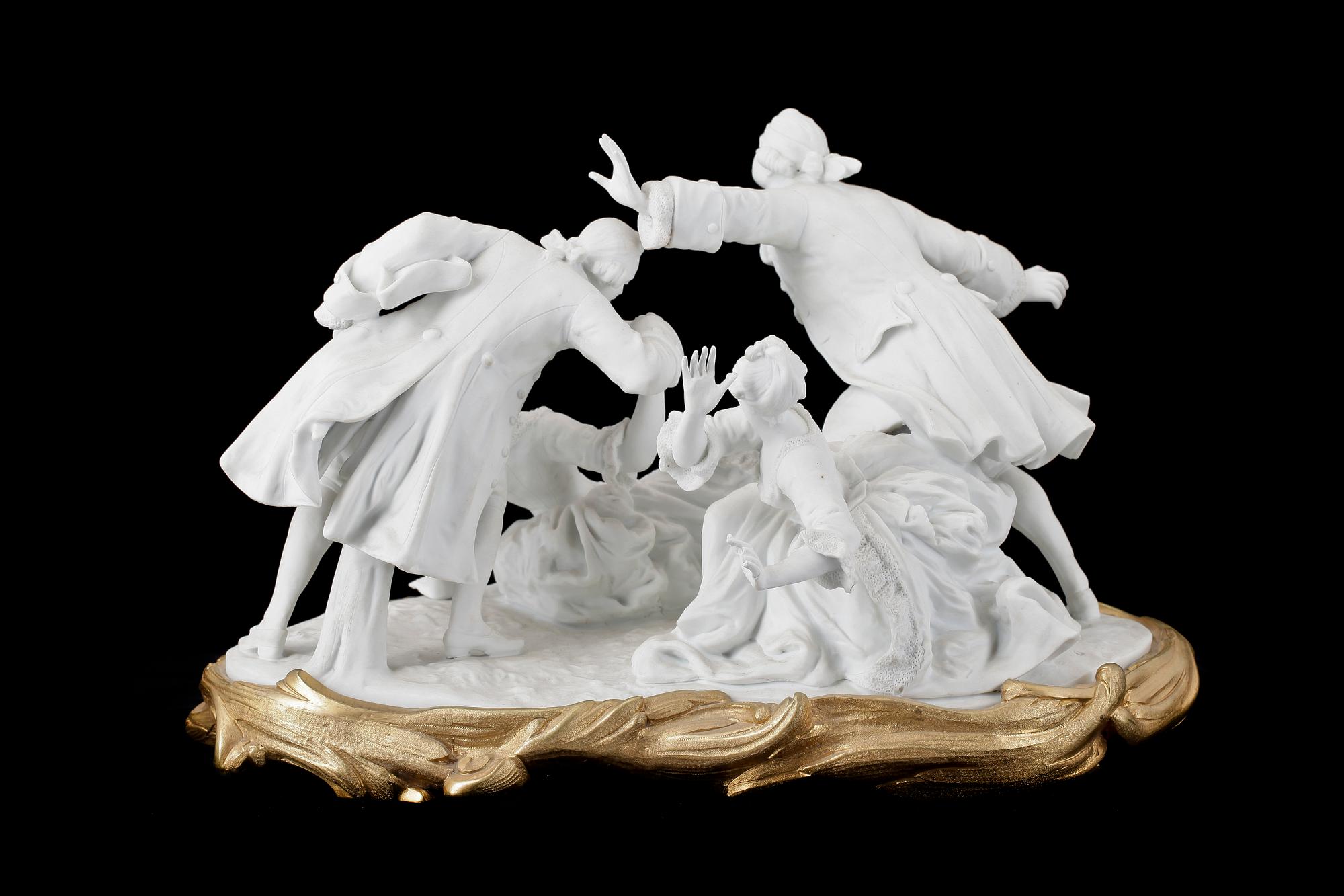 FIGURIN, biskvi samt brons, Rokokostil, 1800-talets andra hälft.