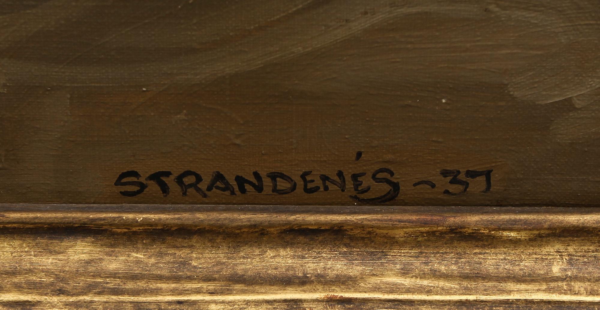 OKÄND KONSTNÄR, olja på duk, signerad Strandenés och daterad -37.