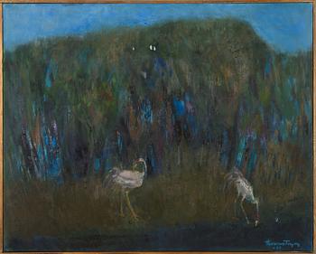 Tellervo Töyry, öljy kankaalle, signeerattu ja päivätty -61.