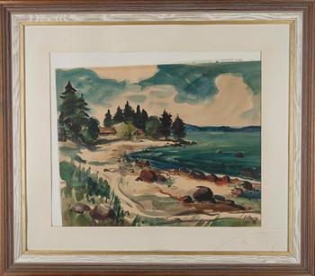 RICHARD UUTMAA, akvarell, signerad och numrerad 1967.