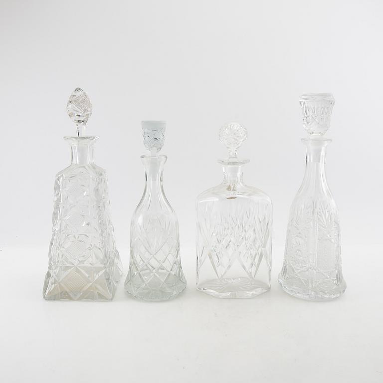 Decanters 4 pcs early 20th century cut glass.