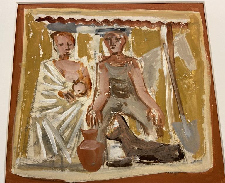 MASSIMO CAMPIGLI, blandteknik på papper, bär senare påförd signatur (okänd).