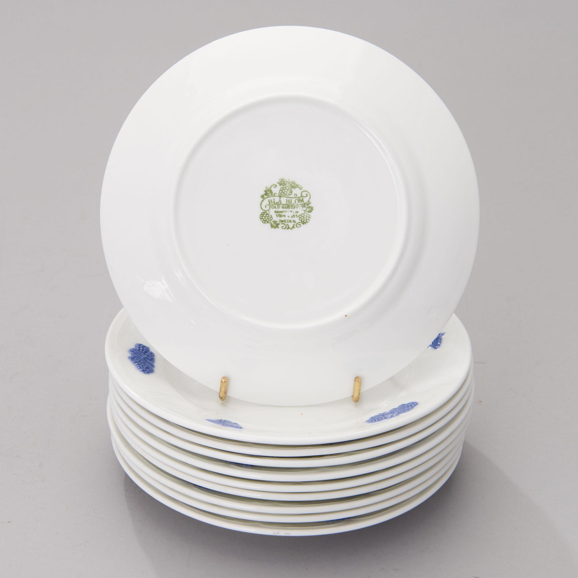 KAFFESERVIS, 20 delar, benporslin, "Blå Blom", Old Gustavsberg, 1960-tal.