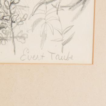EVERT TAUBE,  Pencil, signed Evert Taube.