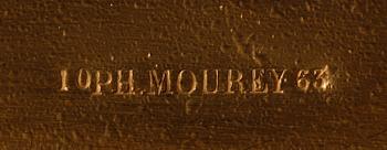 BORDSPENDYL, gulmetall, ny-Louis XVI, Ph. Mourey, Frankrike, 1800-tal.
