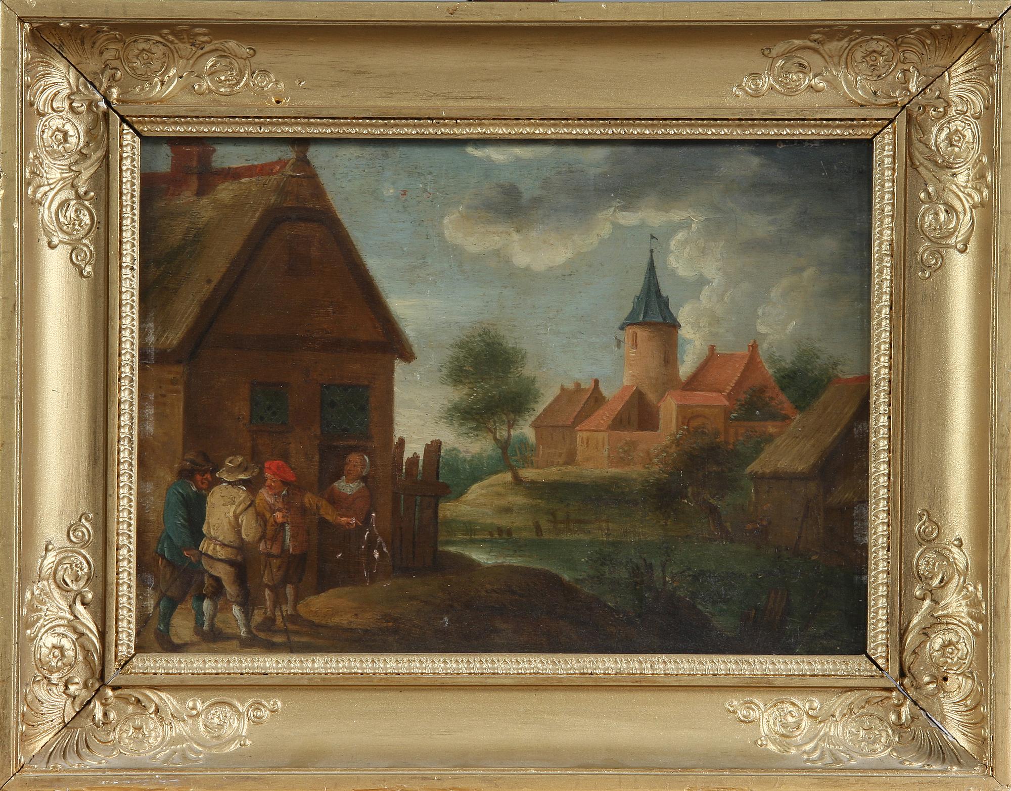 OKÄND KONSTNÄR, olja på pannå, 1800-tal.