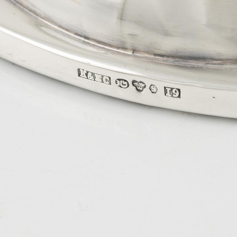 Ljusstakar, ett par, silver, K & EC, Göteborg, 1959.
