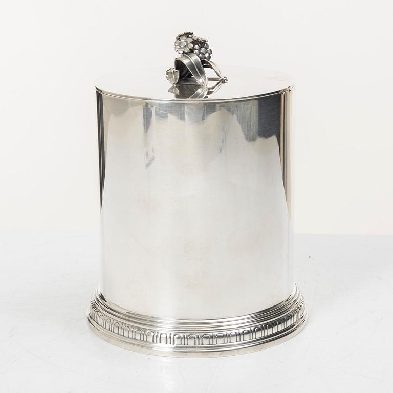 C.G. Hallberg, a silver jar with lid, Stockholm, Sweden 1953.