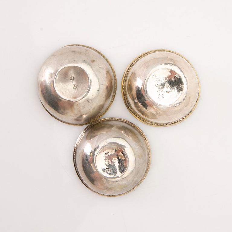 Tumblers, 3, silver, Conrad Gadd (active 1725–1750), Kristianstad.