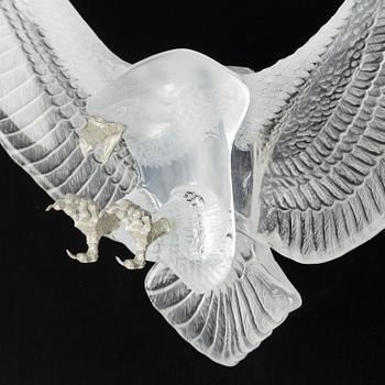 LUDVIG LÖFGREN, "Eagle", skulptur, glas och vitmetall, signerad och numrerad 8/43.