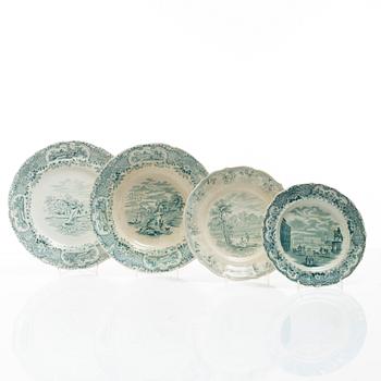 Dinner service, 56 pieces, "Kungliga Djurgården" and "Royal Scenery", Gustavsberg, late 19th century - early 20th century.