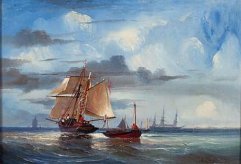 Arnold Plagemann, Ship at anchor.