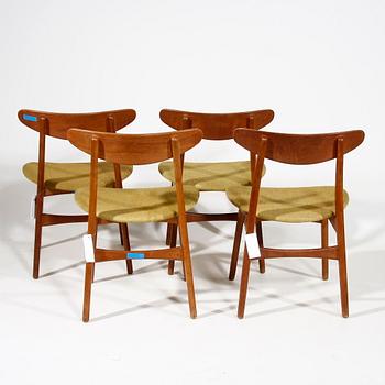 STOLAR, 4 st. "CH 30" Design Hans Wegner för Carl Hansen & sön, Odense, Danmark.