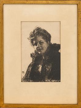 ANDERS ZORN, etching. "Föreningen för grafisk konst", signed and dated in the print.