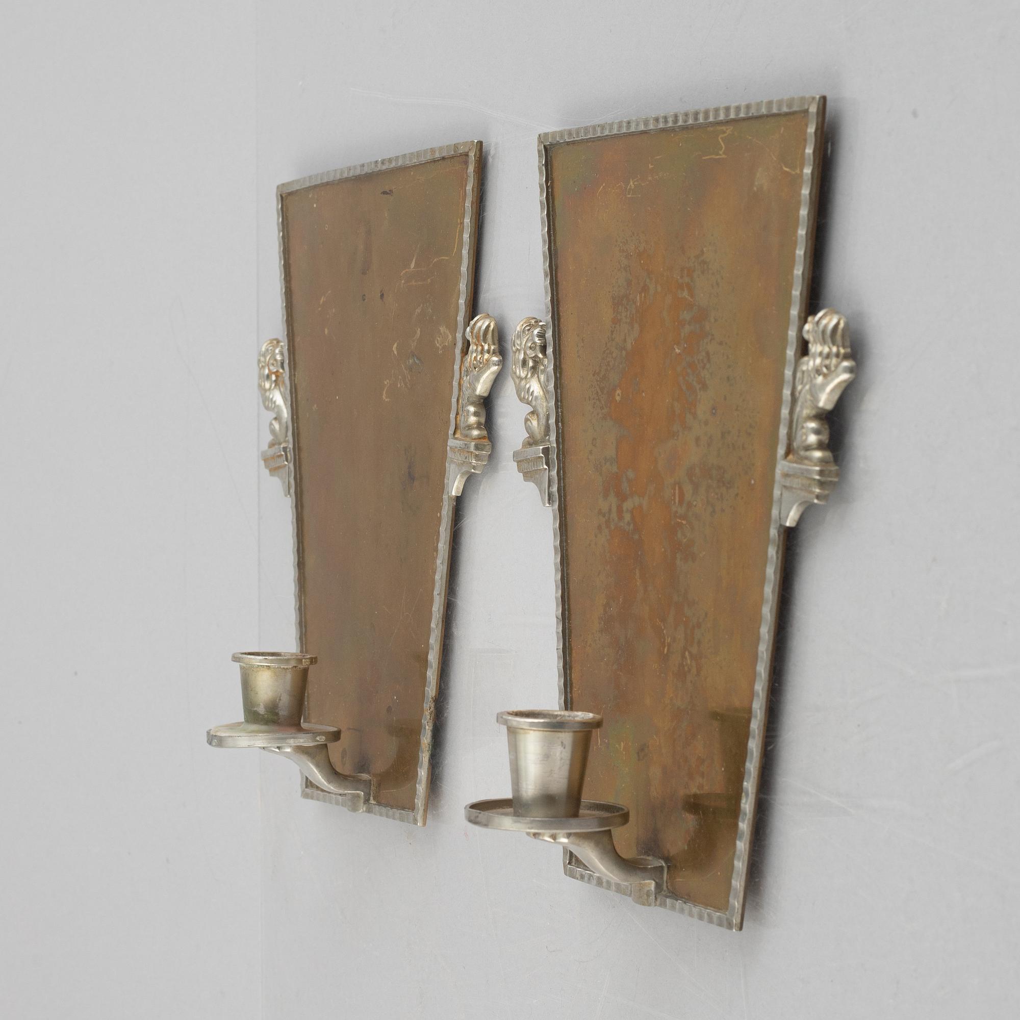 CG Hallberg, ljuslampetter, ett par, Stockholm 1933.