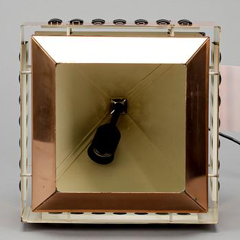 TAKLAMPA, koppar och grönt glas, Hans Agne Jakobsson, Markaryd, 1960-70-tal.