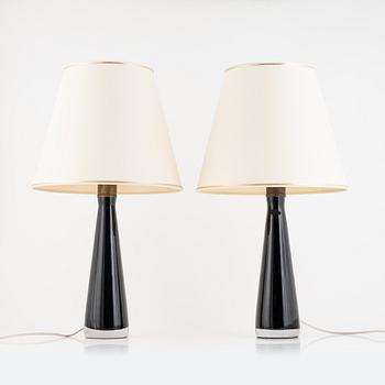 Carl Fagerlund, a pair of table lamps, Orrefors.